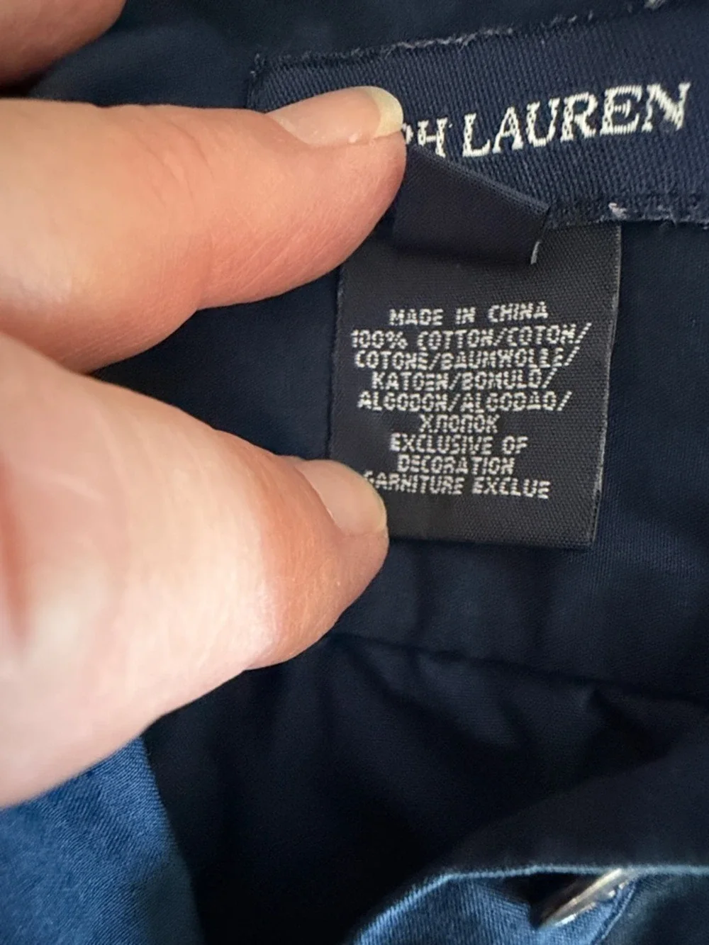 Polo Ralph Lauren Girls Navy Shirt Dress Size 4 Button Front Ruffle Hem Classic